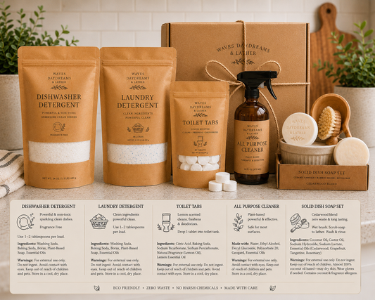 Waves Daydreams & Lather Clean Home Collection | Non-toxic Cleaning Set