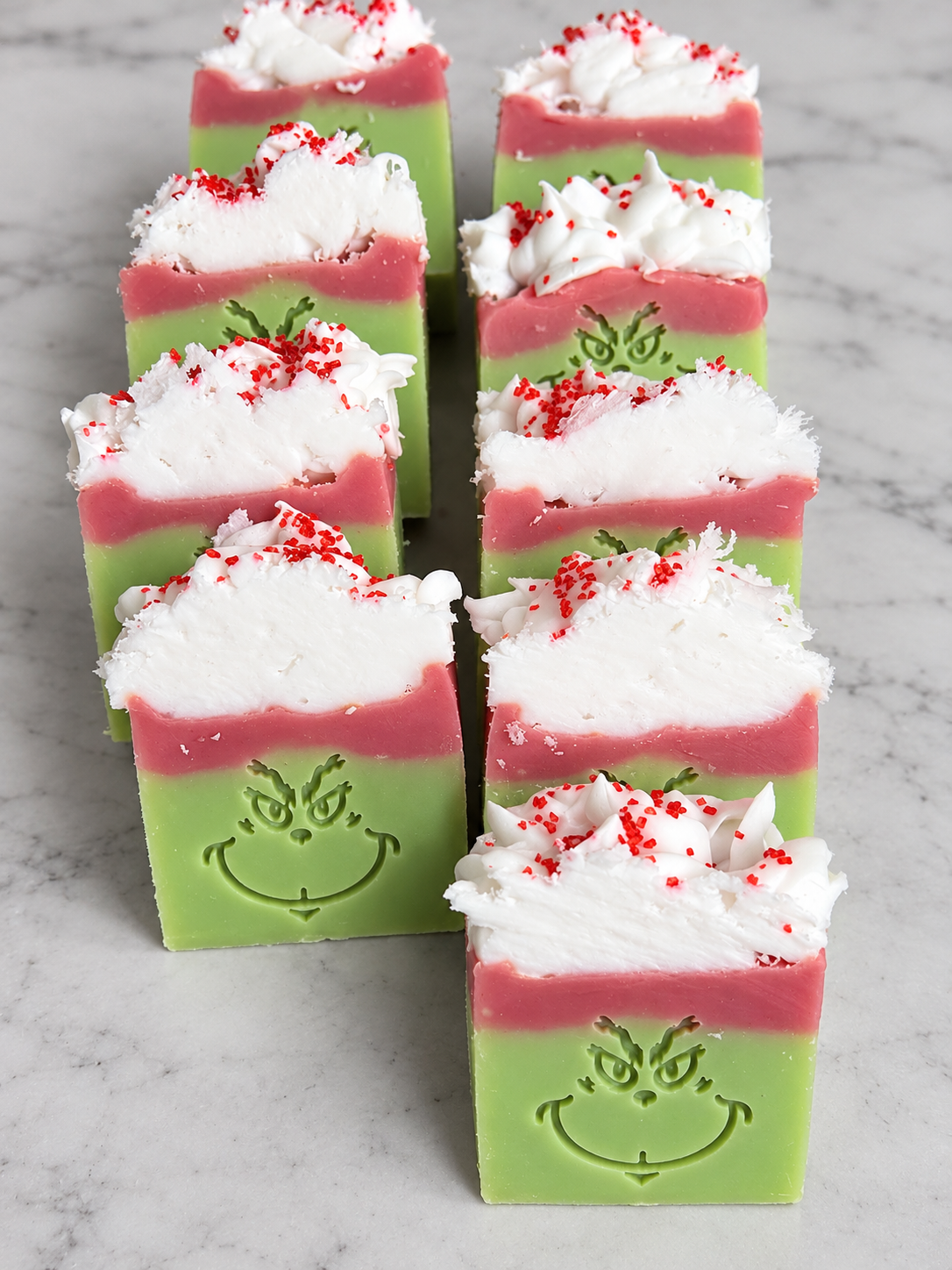 Plant Based || Peppermint, Brown Sugar, Vanilla, Cocoa || Grinch-mas Bar Soap