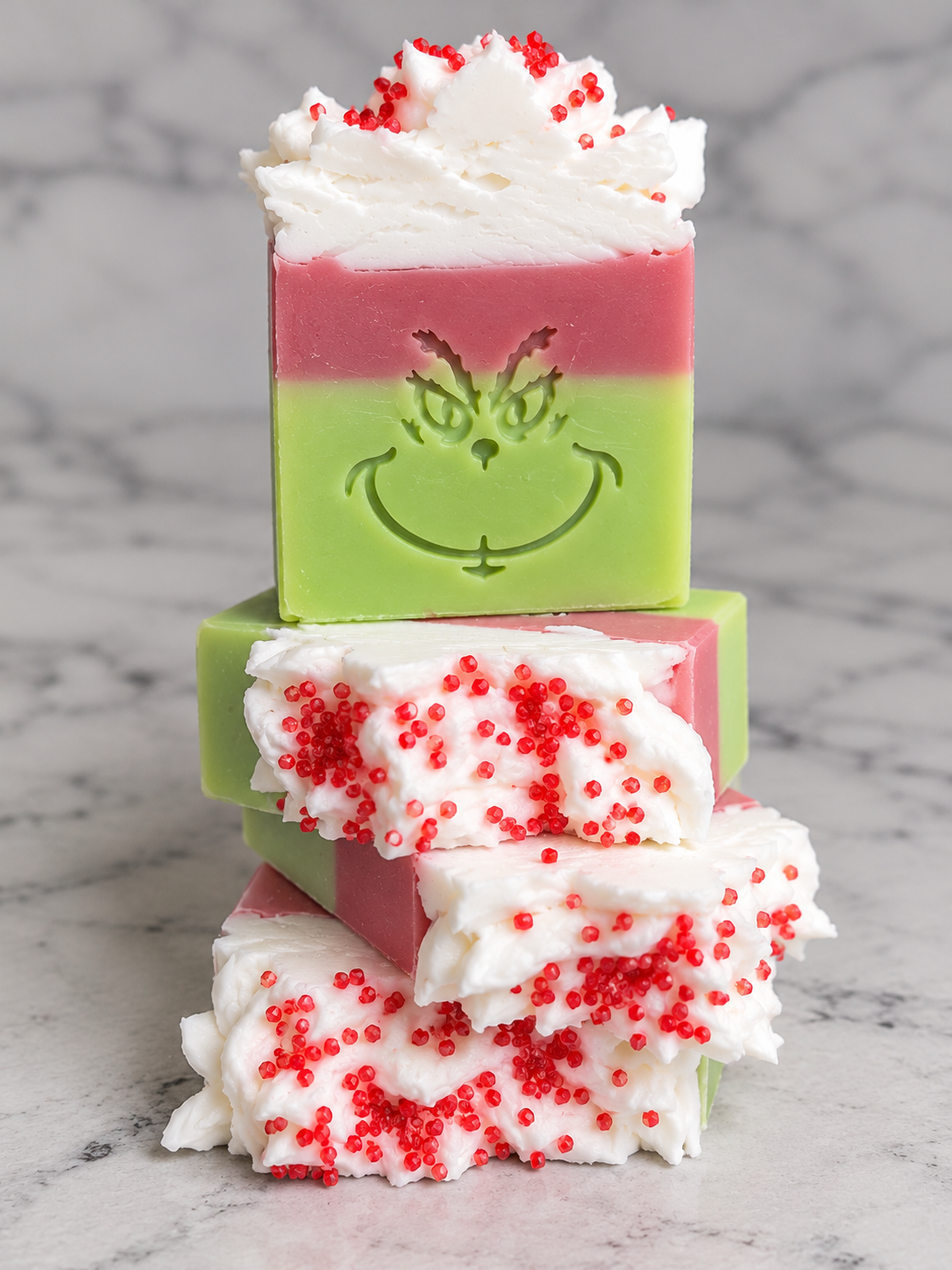 Plant Based || Peppermint, Brown Sugar, Vanilla, Cocoa || Grinch-mas Bar Soap