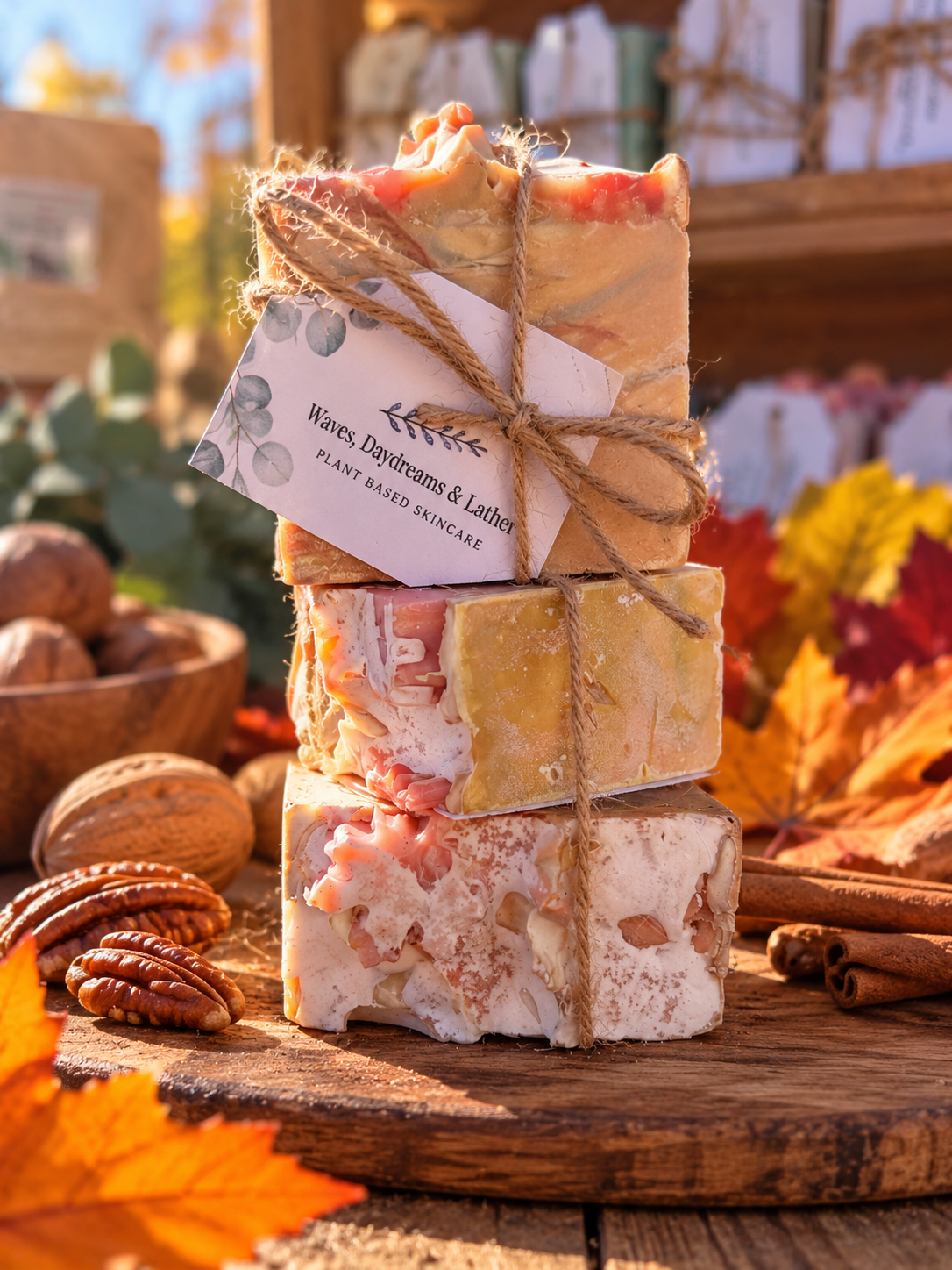 Plant Based|| Pecan, Espresso, Caramel, Cinnamon, Ginger||Falling Leaves||Bar Soap